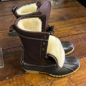 LL Bean boots with the fur